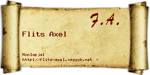 Flits Axel névjegykártya